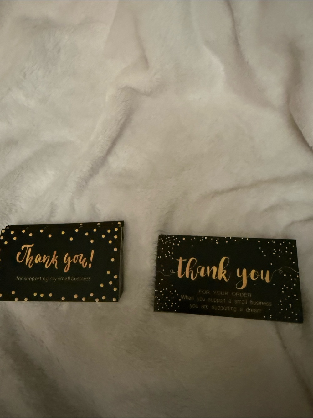40 Thank You Cards - Black with Gold Foil Script - Small Business Packaging - Picture 4 of 4